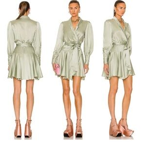 Zimmermann pale green wrap dress sz 1 perfect like new